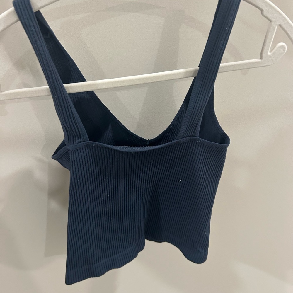 Dark Gray Ribbed Tank Top - Picture 2 of 2